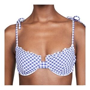 Onia Louisa Bikini Top Gingham Seersucker NWOT
